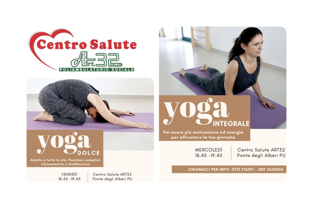 CORSI DI YOGA INTEGRALE E DOLCE CON L’INSEGNANTE ELENA MANCINELLI PRESSO IL CENTRO SALUTE ART.32 ONLUS